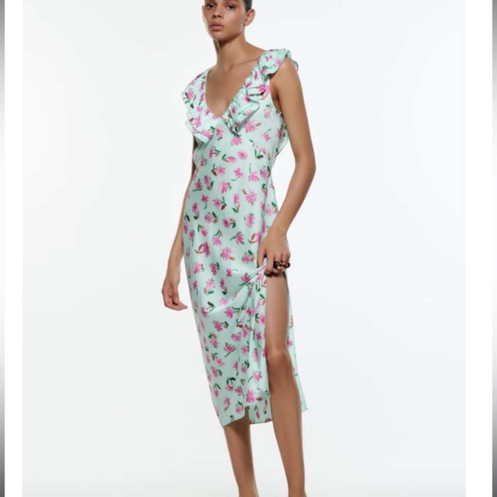 ZARA ruffled floral dress